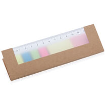 Juego de pos its con regla de 12 cm personalizado natural Juego de pos its con regla de 12 cm personalizado natural