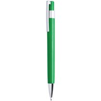 Boligrafo pequeno de plastico alexluca con logo verde Boligrafo pequeno de plastico alexluca con logo verde