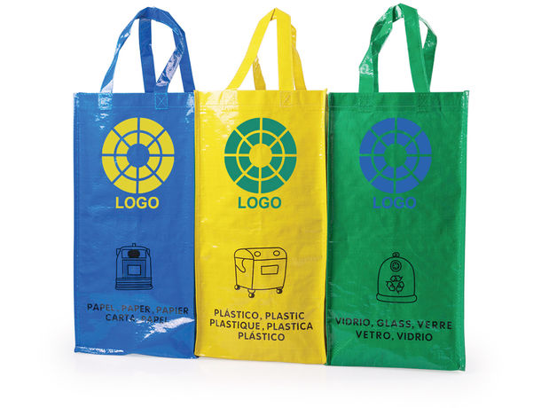 Pack de 3 bolsas basura reciclaje de non woven laminado