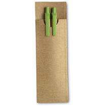 Set de lapiz y boligrafo funda reciclada barato verde lima Set de lapiz y boligrafo funda reciclada barato verde lima