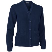 Chaqueta fina de cuello pico de mujer cardigan personalizada azul marino Chaqueta fina de cuello pico de mujer cardigan personalizada azul marino