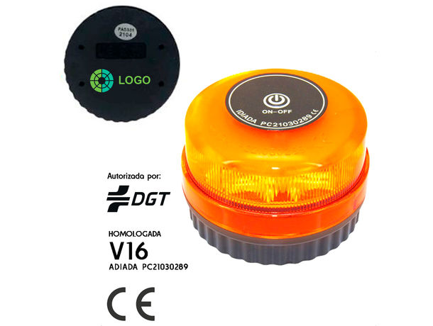 Luz de emergencia V16 personalizada homologada DGT (pila 9v)