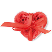 Estuche jabon en forma corazon personalizado rojo Estuche jabon en forma corazon personalizado rojo