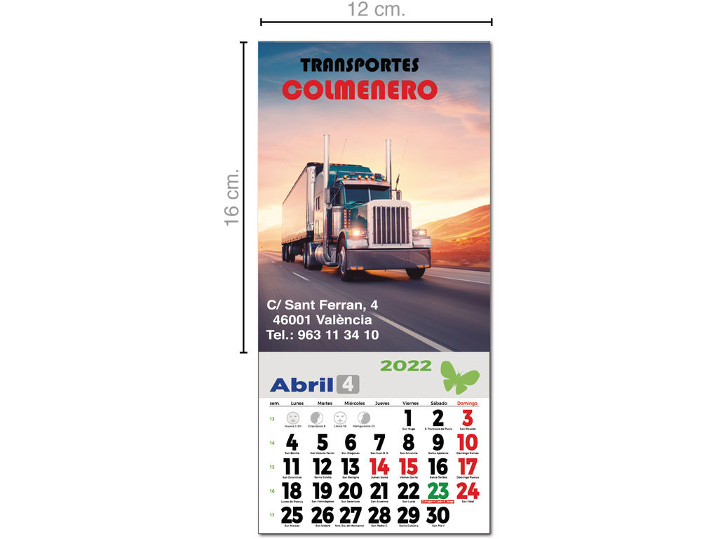 Mini calendario con imán 2025 personalizado para nevera