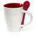 Taza ceramica con cuchara interior a color barata rojo