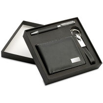 Set boligrafo llavero cartera personalizado negro Set boligrafo llavero cartera personalizado negro