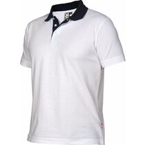 Polo blanco cuello en color borneo roly 220 personalizado blanco marino Polo blanco cuello en color borneo roly 220 personalizado blanco marino