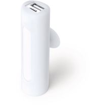 Powerbank de 2200 mah con soporte movil con logo blanco Powerbank de 2200 mah con soporte movil con logo blanco