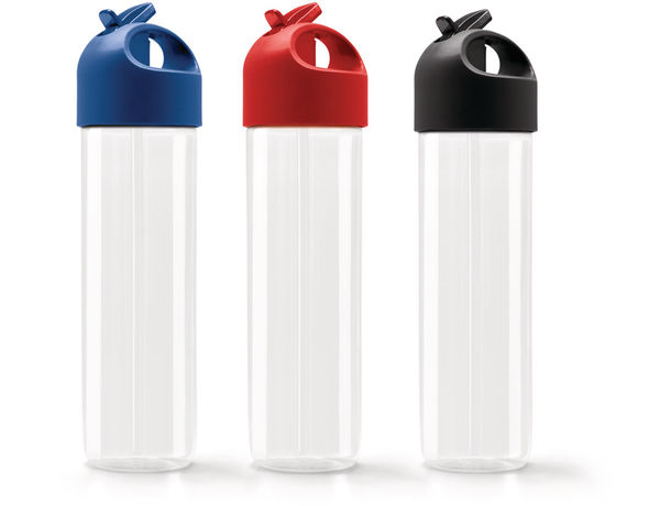 Botella deportiva de plástico sin BPA con pajita flexible (500 ml)