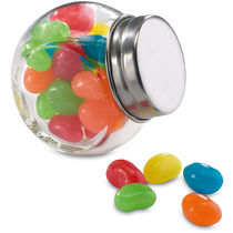 Bote de cristal con caramelos personalizado multicolor Bote de cristal con caramelos personalizado multicolor