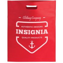 Bolsa plana en non woven grabada rojo Bolsa plana en non woven grabada rojo