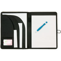 Carpeta poliester y microfibra con bloc personalizada negro Carpeta poliester y microfibra con bloc personalizada negro