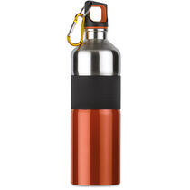Botella de acero con agarre goma barata naranja Botella de acero con agarre goma barata naranja