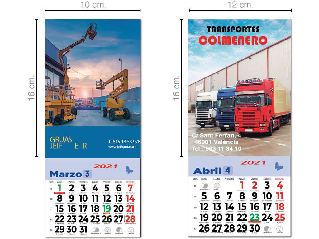 Mini calendario con imán 2025 personalizado para nevera