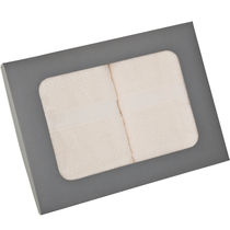 Set de 2 toallas de algodon personalizado beige Set de 2 toallas de algodon personalizado beige