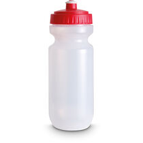 Botella deporte de 575 ml plastico blanco grabada rojo Botella deporte de 575 ml plastico blanco grabada rojo