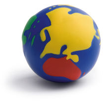 Pelota antiestres globo terraqueo multicolor personalizada Pelota antiestres globo terraqueo multicolor personalizada
