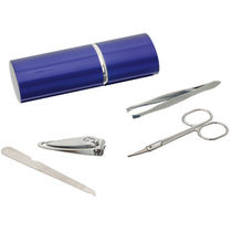 Set manicura 4 piezas con pinzas personalizado azul Set manicura 4 piezas con pinzas personalizado azul