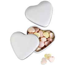 Caja corazon con caramelos personalizada blanco Caja corazon con caramelos personalizada blanco