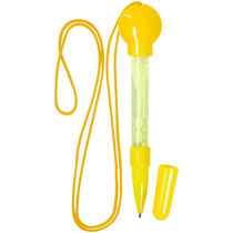 Boligrafo con juego burbujas y collar personalizado amarillo Boligrafo con juego burbujas y collar personalizado amarillo