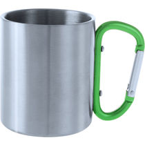 Taza de acero inox con mosqueton personalizada Taza de acero inox con mosqueton personalizada