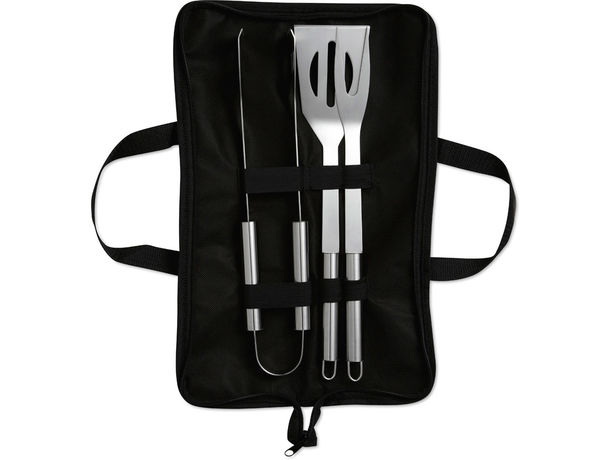 Set de barbacoa con 3 piezas de acero inox personalizado