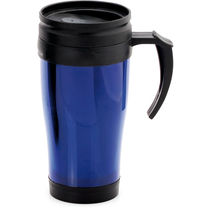 Taza de plastico de 400 ml con tapa personalizada azul Taza de plastico de 400 ml con tapa personalizada azul