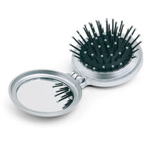 Cepillo con espejo plegable de plastico personalizado plata