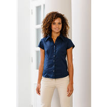 Blusa entallada de mujer russell 136 personalizada azul marino Blusa entallada de mujer russell 136 personalizada azul marino