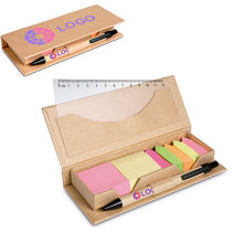 Set de cartón reciclado con lápices, regla, goma y sacapuntas
