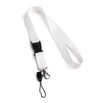 Lanyard ancho 2cm clic mosqueton e hilo movil personalizado blanco Lanyard ancho 2cm clic mosqueton e hilo movil personalizado blanco