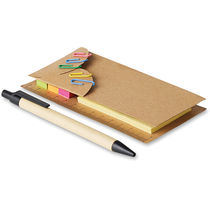Set de escritorio con notas adhesivas boligrafo clips y regla barato beige Set de escritorio con notas adhesivas boligrafo clips y regla barato beige