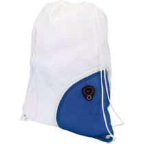 Mochila plana bolsillo auricular cuerpo blanco personalizada azul Mochila plana bolsillo auricular cuerpo blanco personalizada azul