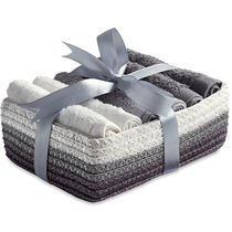 6 toallas de mano en cesta coffret gris 6 toallas de mano en cesta coffret gris