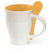 Taza ceramica con cuchara interior a color personalizada naranja