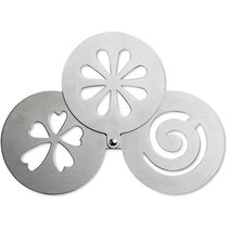 Plantilla para hacer formas en el cafe personalizada plata mate Plantilla para hacer formas en el cafe personalizada plata mate