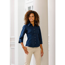 Blusa entallada manga 3 4 de mujer russell 136 personalizada azul marino Blusa entallada manga 3 4 de mujer russell 136 personalizada azul marino