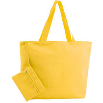 Bolsa de playa con neceser personalizada amarillo Bolsa de playa con neceser personalizada amarillo