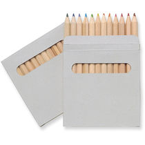 Caja con 12 lapices de color personalizada marron Caja con 12 lapices de color personalizada marron