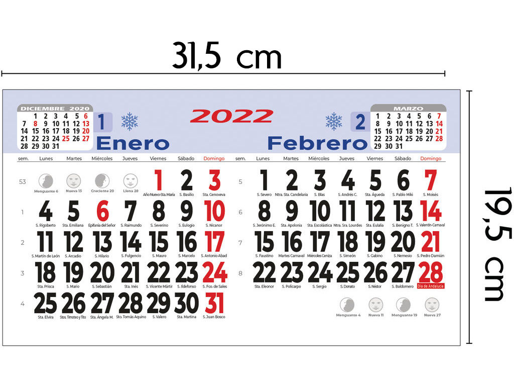 Calendario De Pared 2024 Bimensual Ancho 315 Cm 4353