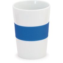 Taza de ceramica con agarre de silicona personalizada azul Taza de ceramica con agarre de silicona personalizada azul