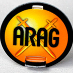 pendrive personalizado redondo con impresion de logotipo arag con impresion uv a todo color